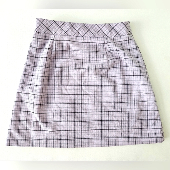 Urban Revivo Plaid Mini Skirt, Purple, Size XS - Picture 2 of 6